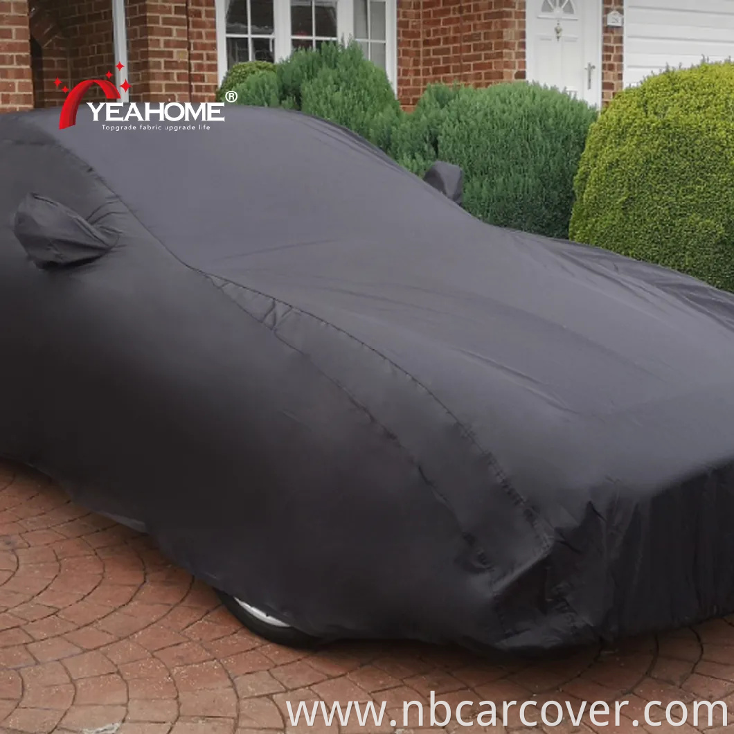 100% Polyester Black Outdoor Car Cover Water-Proof UV-Proof Customized Cover